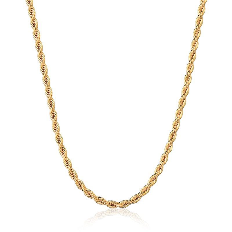 Colar Baiano - Corrente Cabo De Aço - Semijoia Banhada a Ouro 18K
