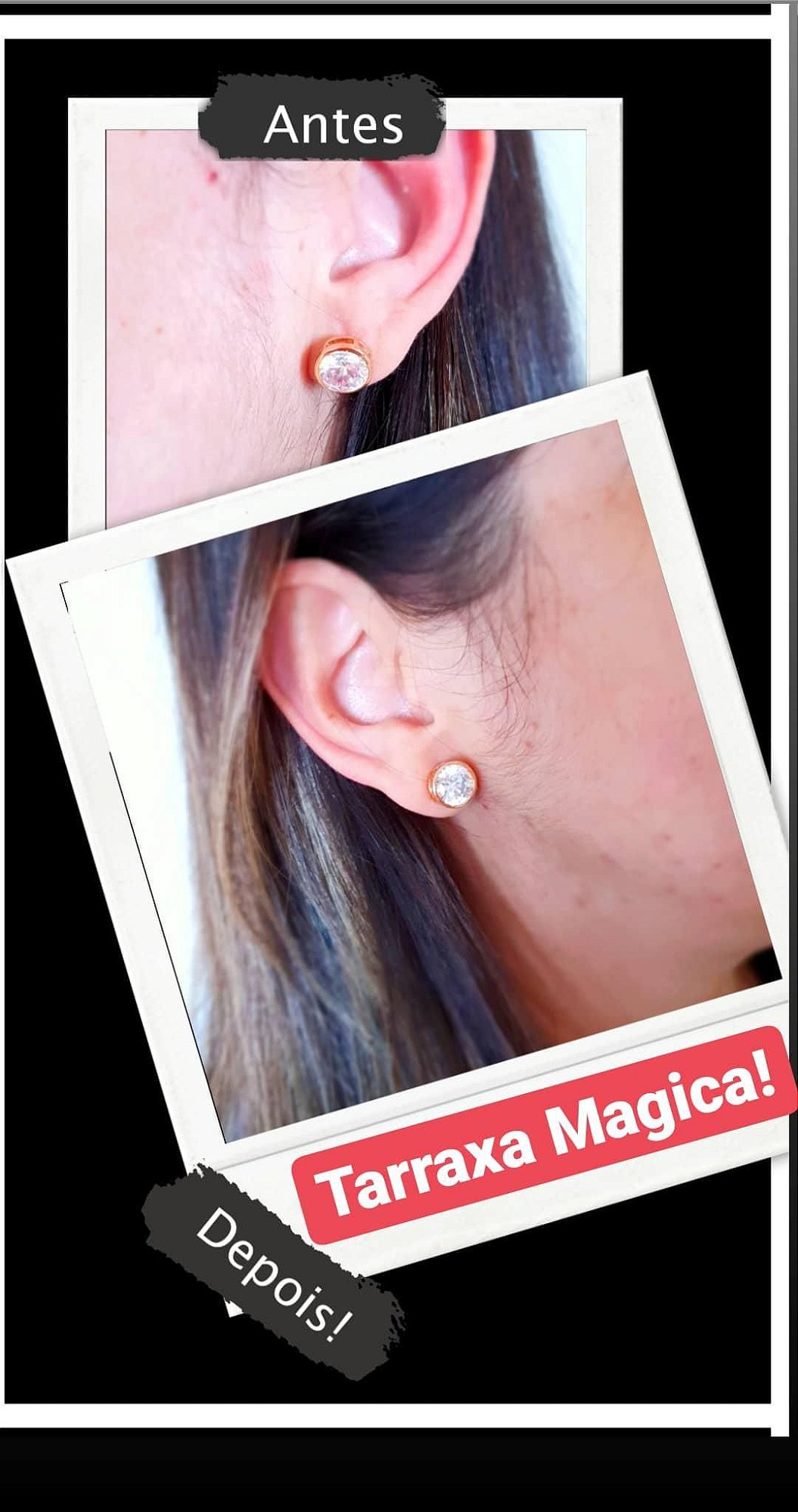 Tarraxa Magica/ Tarraxas Mágicas- 1 par- Banhada a Ouro 18K - SEMIJOIA