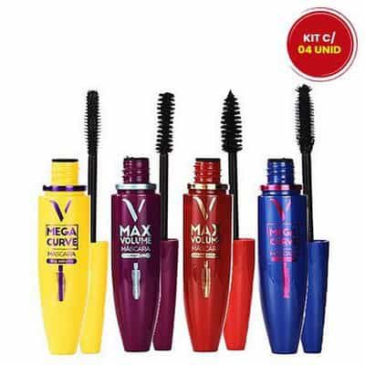 Máscara para Cílios 4D Max Volume e Mega Curve Vivai 2188.1.1 - Kit c/ 04 unid