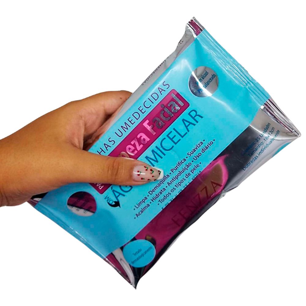 Toalhas Umedecidas para Limpeza Facial com Água Micelar Fenzza FZ51021