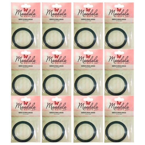 Fita para Decoração de Unhas Fio de Prata Mandala DF-3160 - Pcte c/ 12 unid