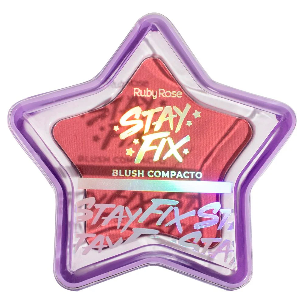 Blush Compacto Estrela Grupo 01 Stay Fix Ruby Rose HB-574-G1 - Box c/ 24 unid