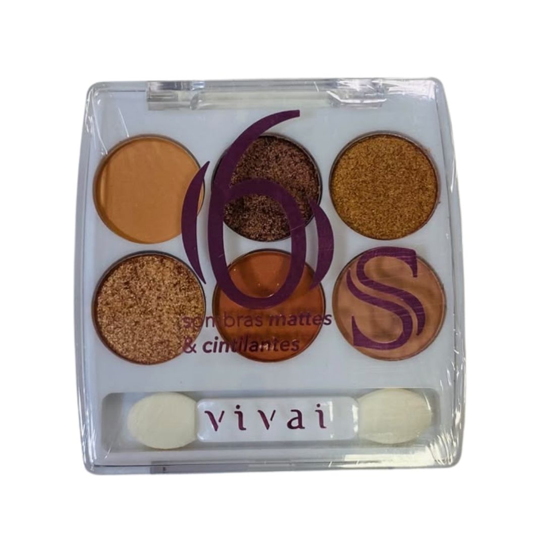 Paleta de Sombras Mattes & Cintilantes 6S Vivai 4072.1.1 - Box c/ 24 unid
