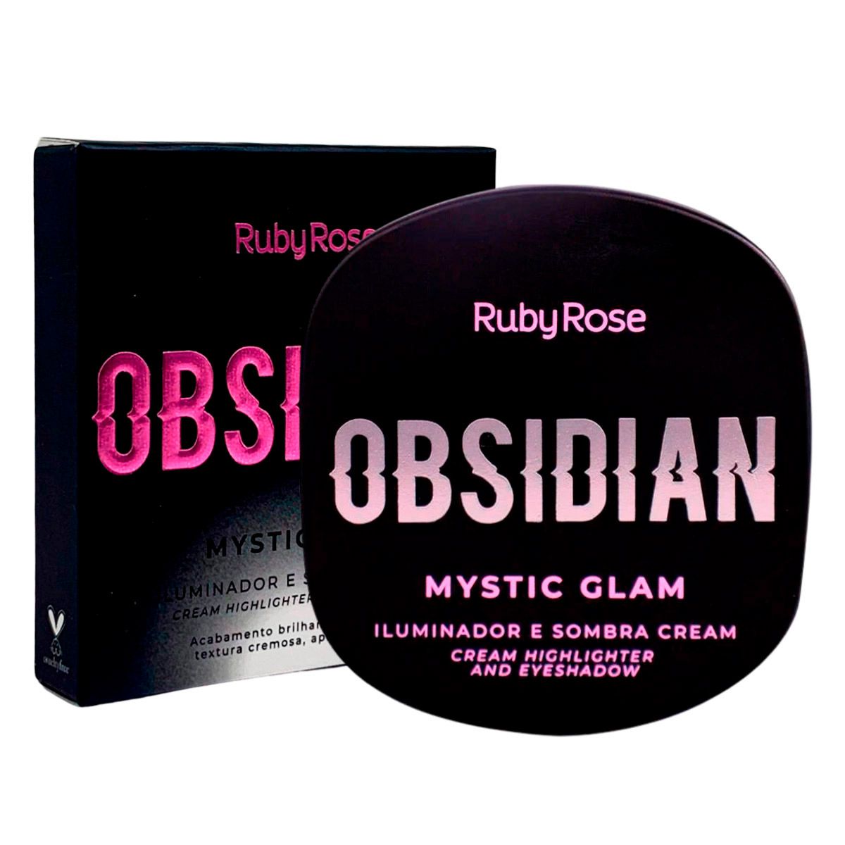 Iluminador e Sombra Cream Mystic Glam Amethyst Obsidian Ruby Rose HB-2600-2