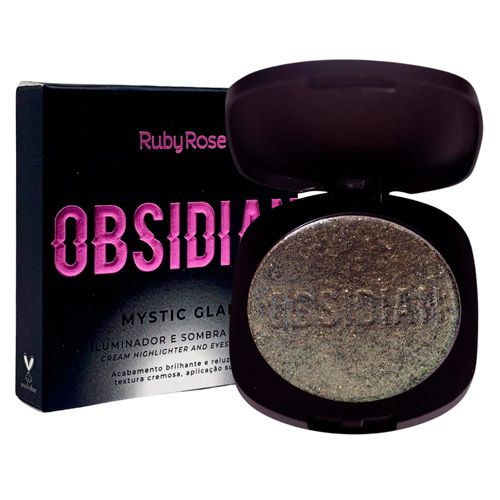 Iluminador e Sombra Cream Mystic Glam Emerald Obsidian Ruby Rose HB-2600-4