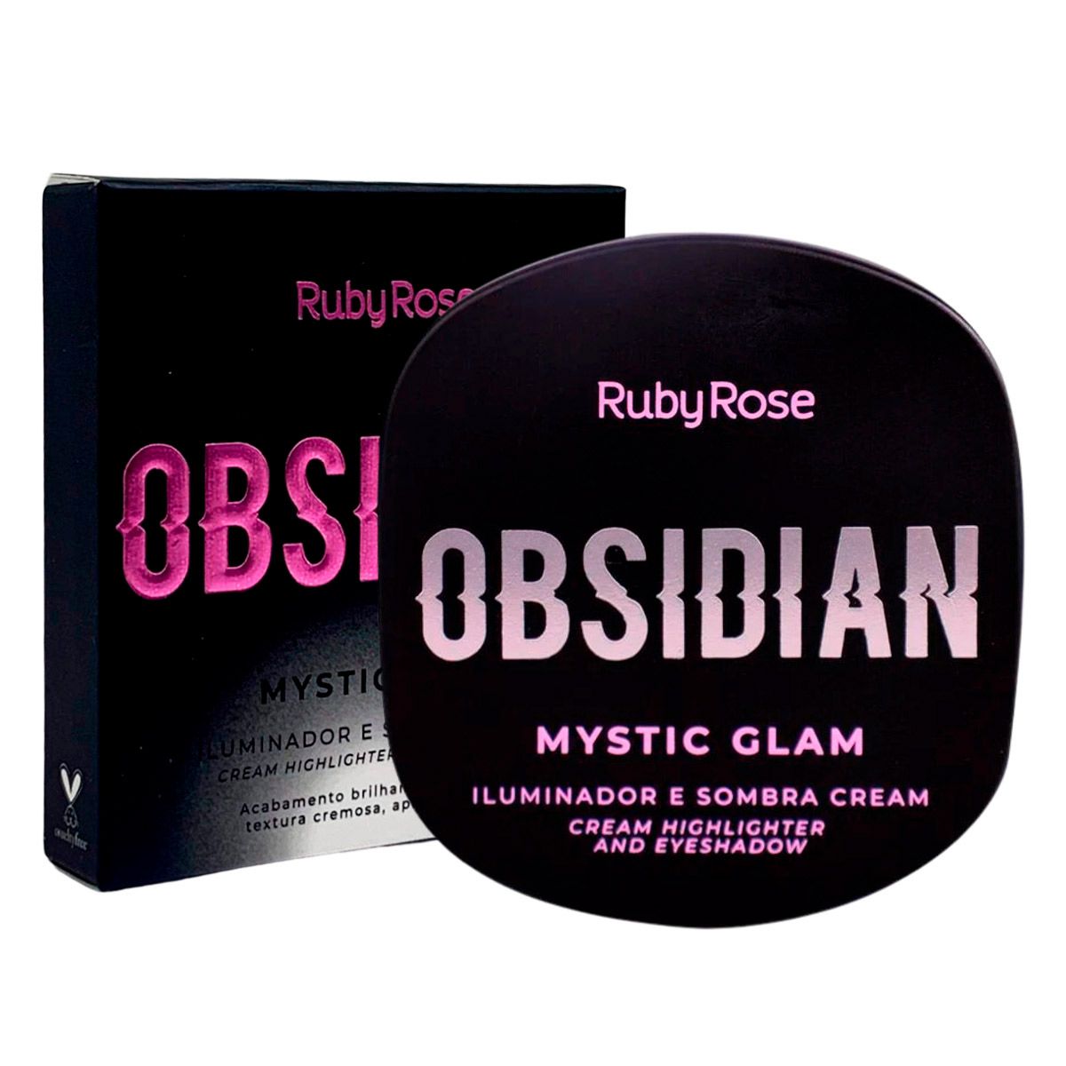 Iluminador e Sombra Cream Mystic Glam Emerald Obsidian Ruby Rose HB-2600-4