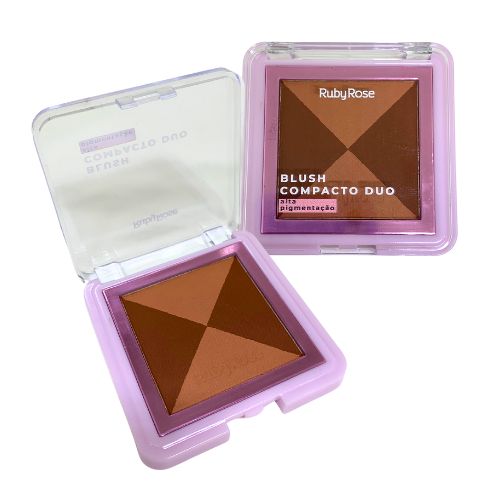Paleta de Blush Compacto Duo Ruby Rose HB-F585 - Kit c/ 04 unid