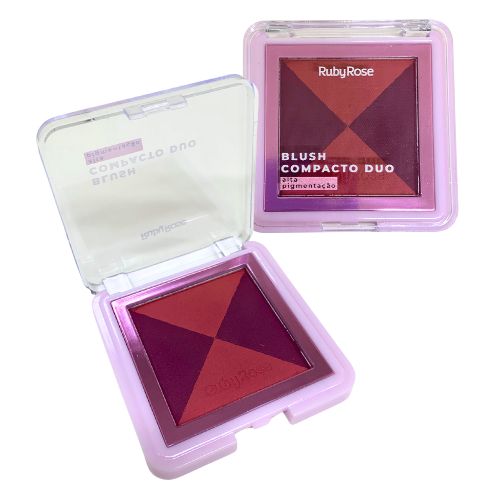 Paleta de Blush Compacto Duo Ruby Rose HB-F585 - Kit c/ 04 unid