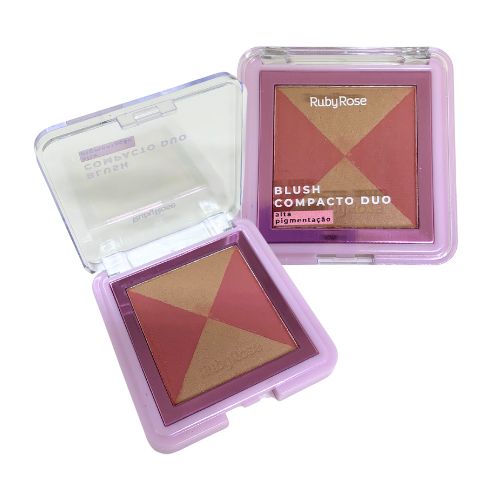 Paleta de Blush Compacto Duo Ruby Rose HB-F585 - Kit c/ 04 unid