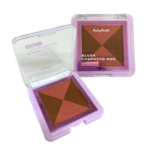 Paleta de Blush Compacto Duo Ruby Rose HB-F585 - Kit c/ 04 unid