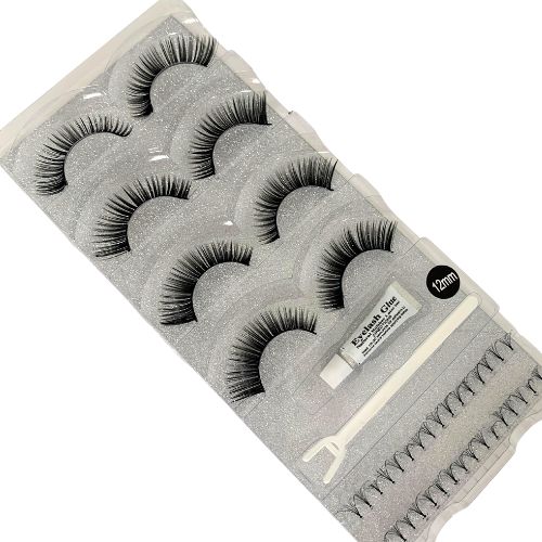 Kit Cílios Postiços com Cola Mandala MC009