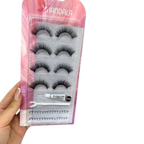 Kit Cílios Postiços com Cola Mandala MC009