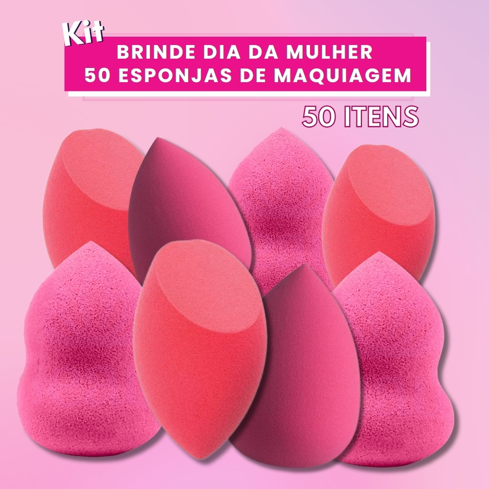 Kit 50 Esponjas de Maquiagem