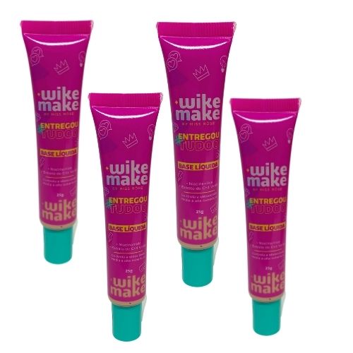 Base Líquida #EntregouTudoo Wike Make WK017/B - Kit c/ 04 unid
