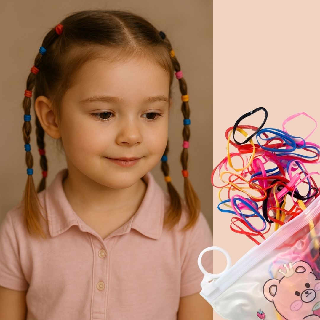 Elástico de Silicone para Cabelo com Bolsinha - Pcte c/ 12 unid