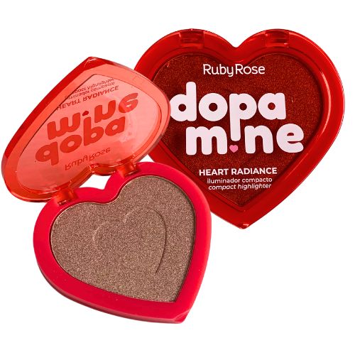 Iluminador Compacto Heart Radiance Dopa Mine Ruby Rose HB-F1603 - Kit c/ 04 unid