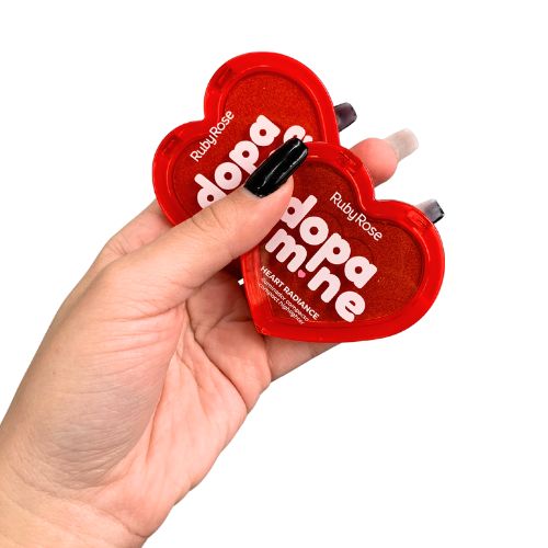 Iluminador Compacto Heart Radiance Dopa Mine Ruby Rose HB-F1603 - Kit c/ 04 unid