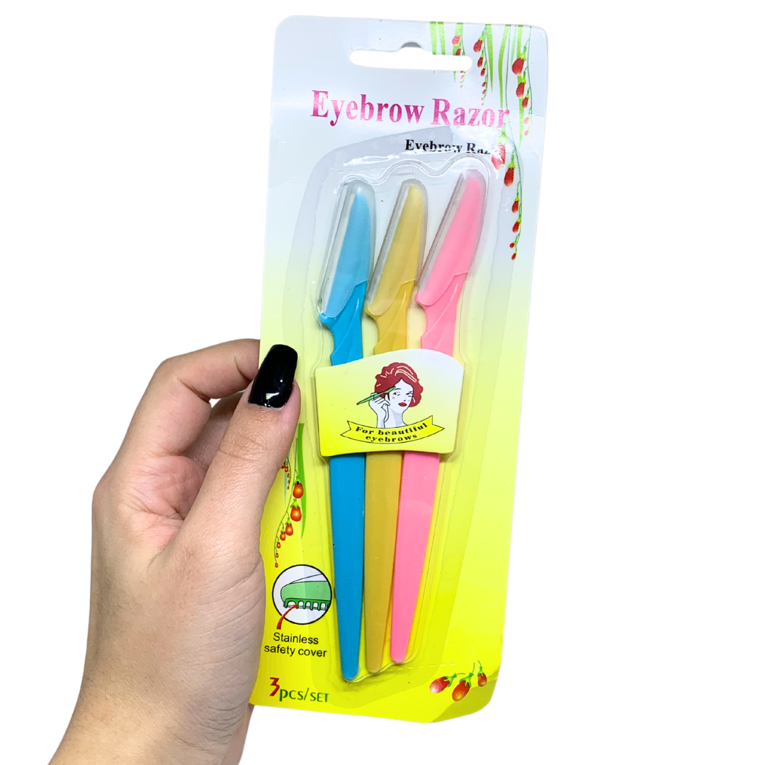 Kit com 03 Navalhas para Sobrancelha
