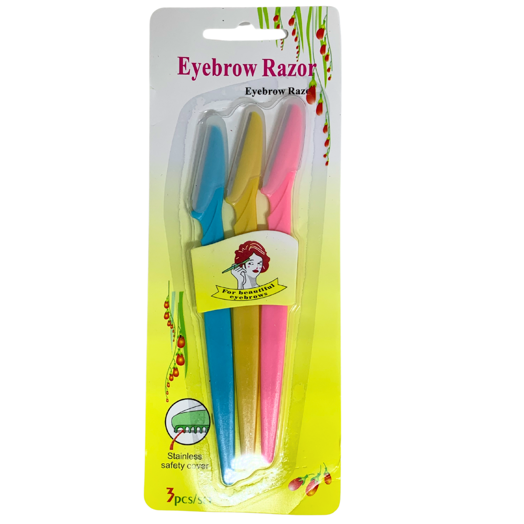 Kit com 03 Navalhas para Sobrancelha - Pcte c/ 12 unid