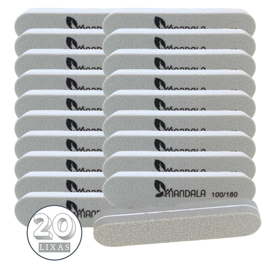 Mini Lixa para Unha 100/180 Mandala MM4124 - Pcte c/ 20 unid