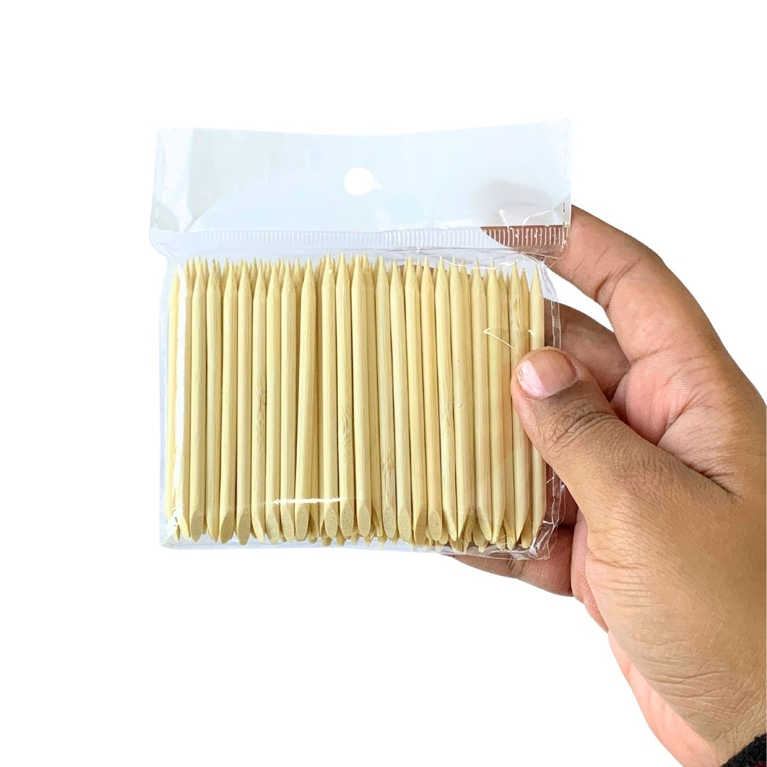 Palito para Unha Bambu com 100 Unidades Mandala MM5568 - Pcte c/ 12 unid
