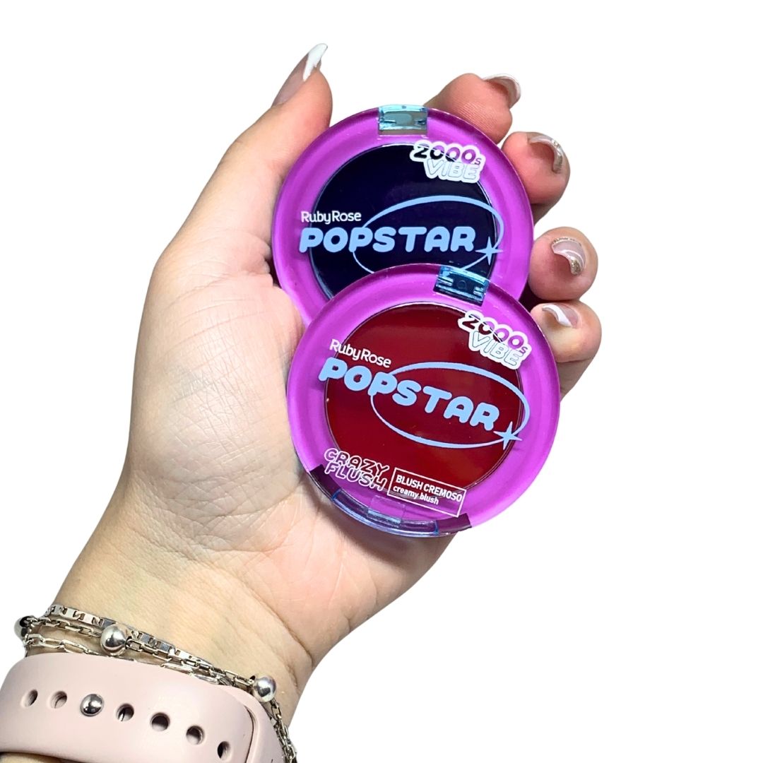 Blush Cremoso Crazy Flush Popstar Ruby Rose HB-M04 - Kit c/ 03 unid