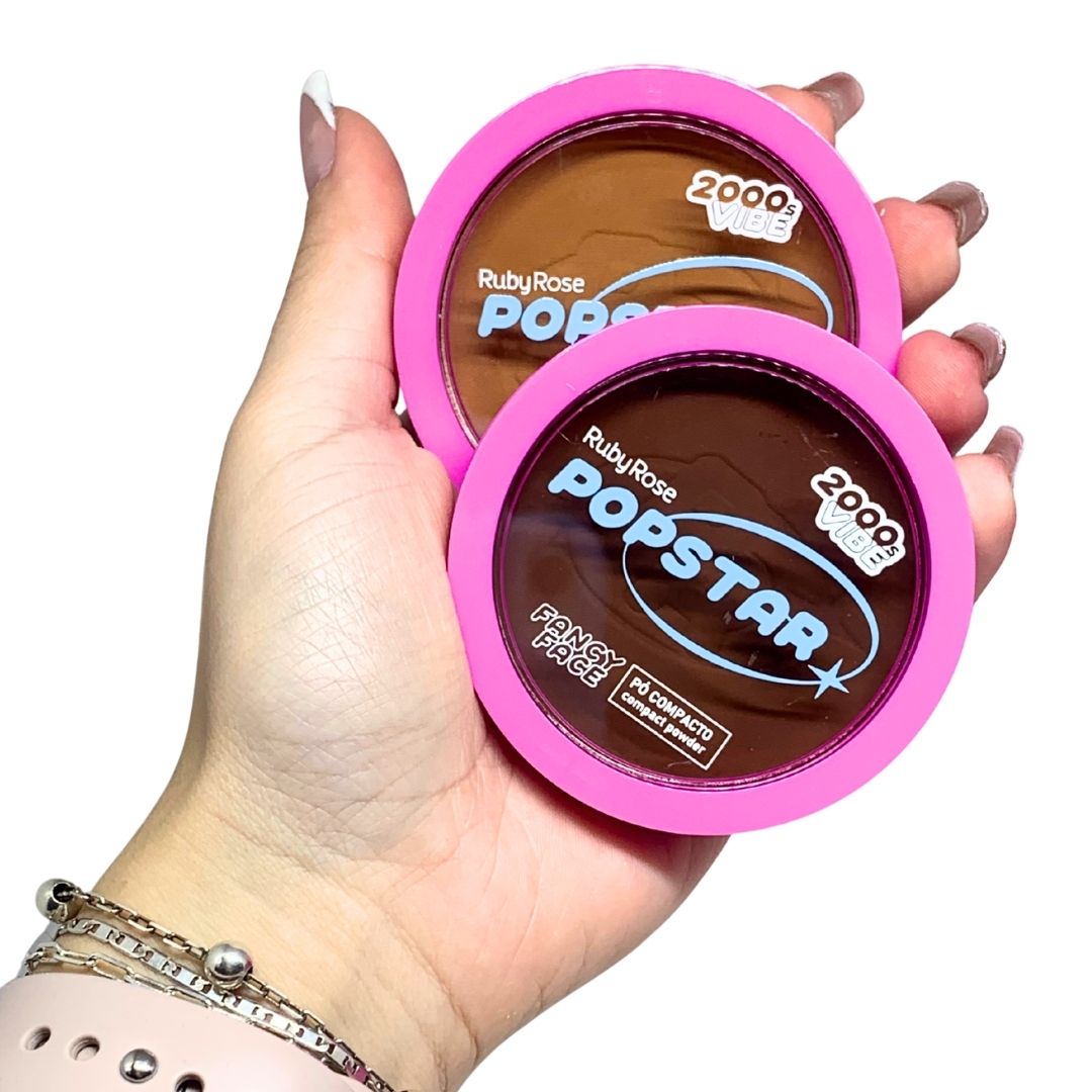 Pó Compacto Fancy Face G2 Popstar Ruby Rose HB-M406 - Kit c/ 04 unid