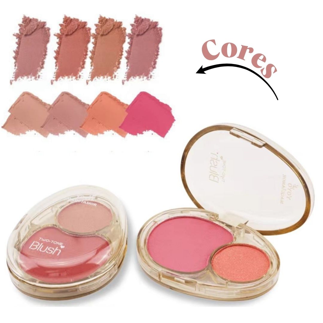 Blush Duo Two-Tone Yoyo Maquiamor YYC-0077 - Kit c/ 04 unid