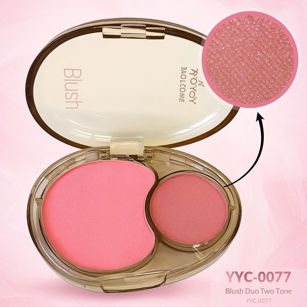 Blush Duo Two-Tone Yoyo Maquiamor YYC-0077 - Kit c/ 04 unid