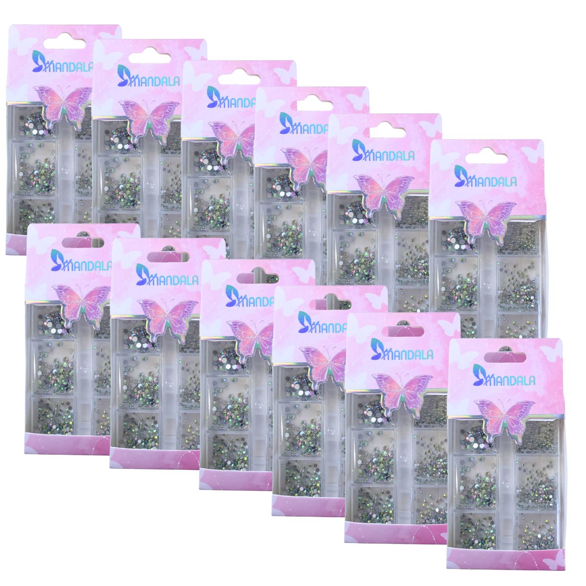 Strass de Decoração para Unhas Mandala MM5010 / MM5011 - Pcte c/ 12 unid