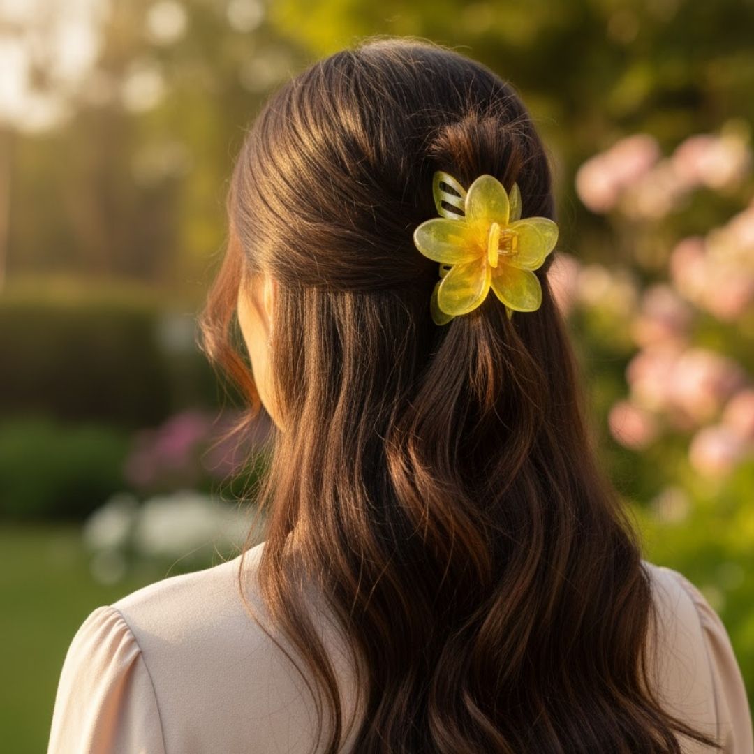 Presilha para Cabelo Flor Média - Pcte c/ 12 unid
