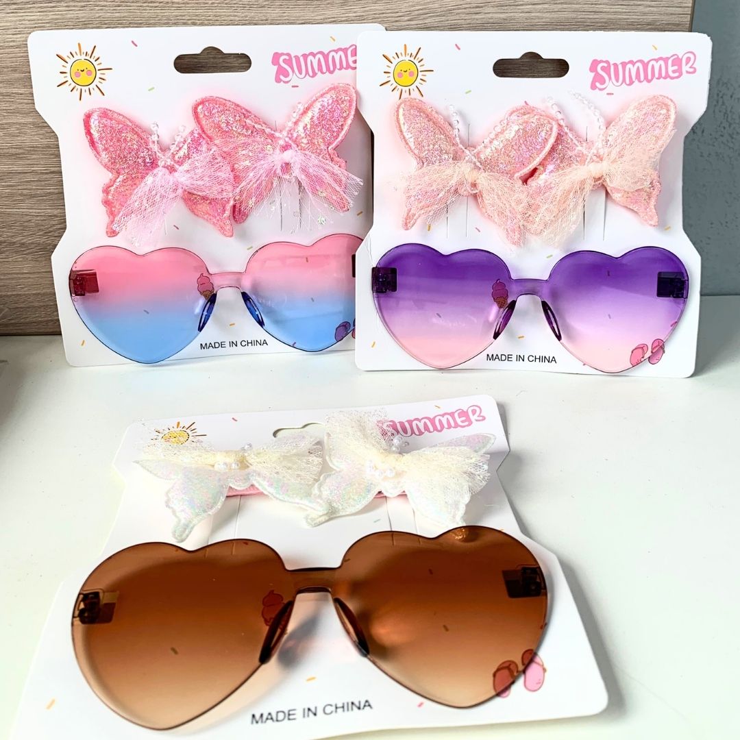 Kit Óculos + Laços Bico de Pato Infantil