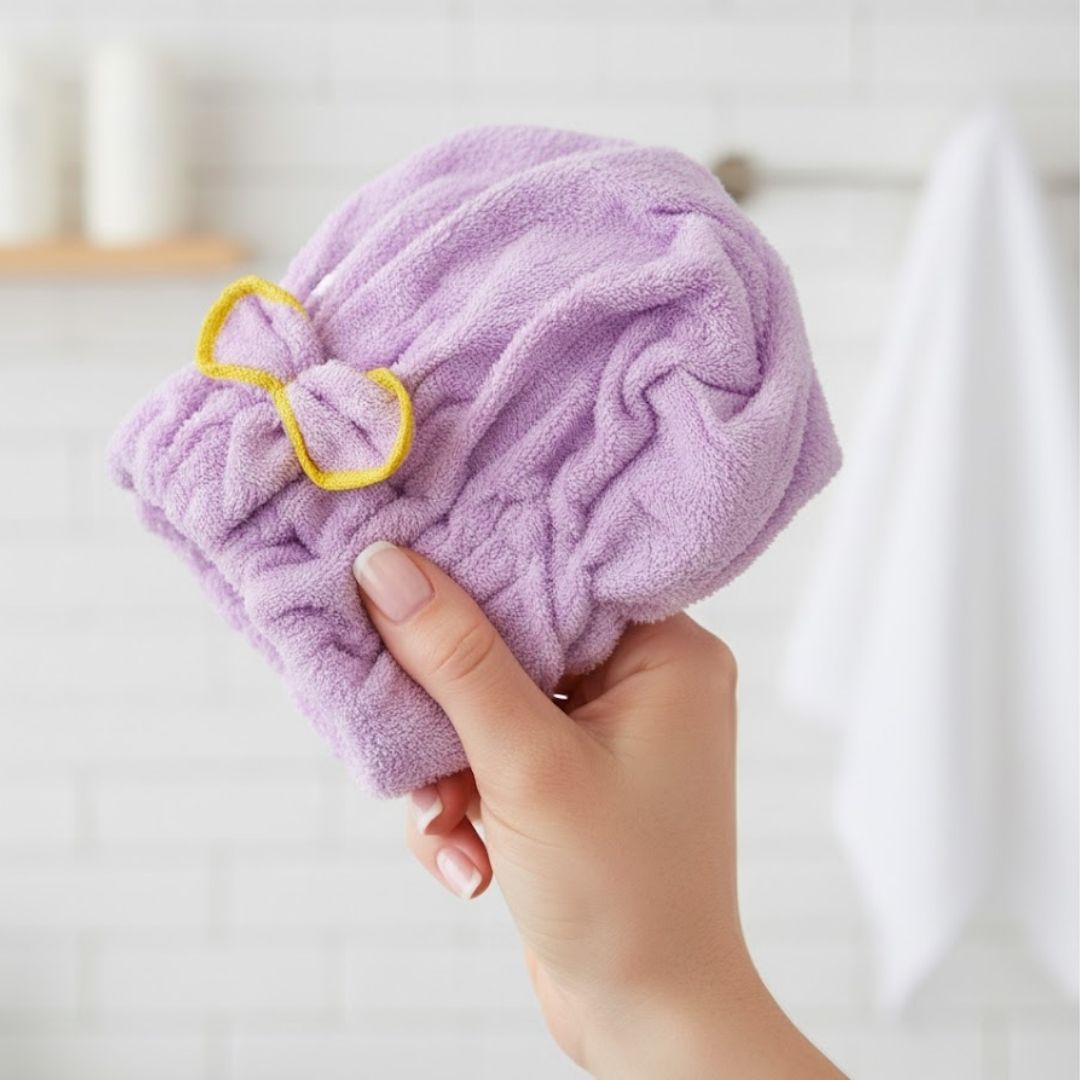 Touca Toalha para Secar o Cabelo