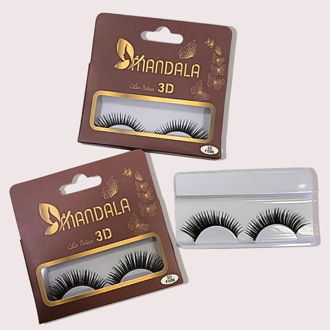 Cílios Postiços 3D F006 Mandala MC018 - Box c/ 10 unid