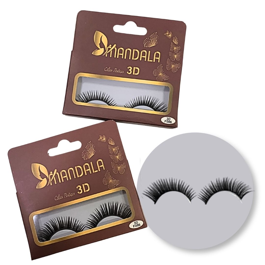 Cílios Postiços 3D F006 Mandala MC018 - Box c/ 10 unid