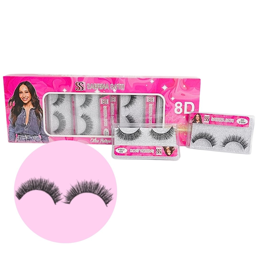 Cílios Postiços 8D F004 Sabrina Sato SP3174 - Box c/ 10 unid