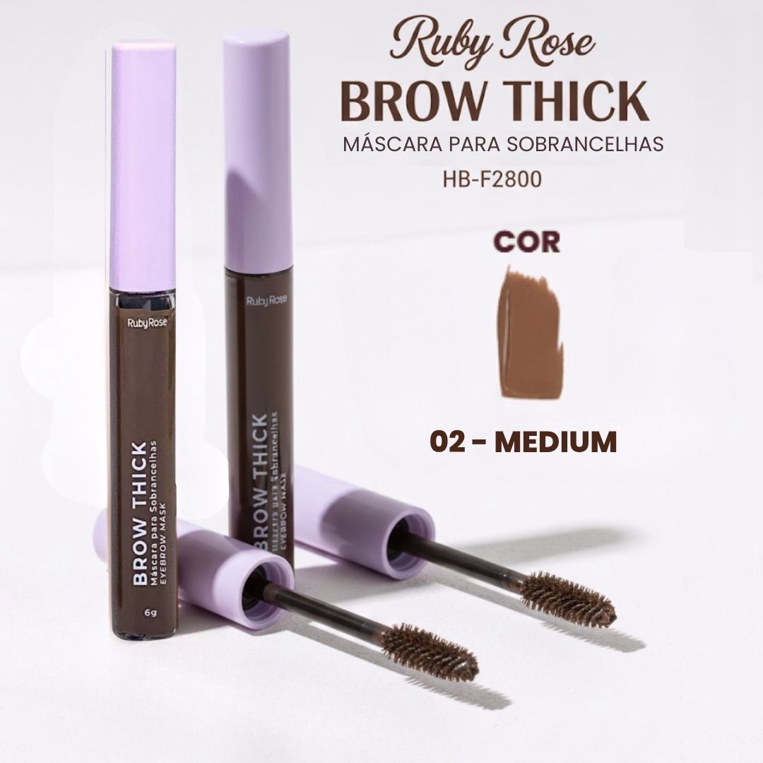Máscara para Sobrancelhas Brow Thick Ruby Rose HB-F2800 Cor 02 Medium