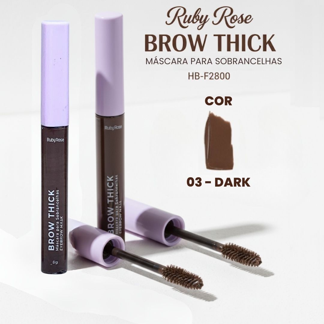 Máscara para Sobrancelhas Brow Thick Ruby Rose HB-F2800 Cor 03 Dark