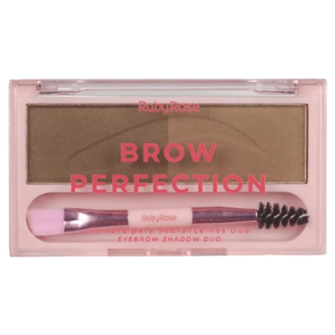 Sombra para Sobrancelhas Duo Brow Perfection Ruby Rose HB-E2501 Cor 01 e 02