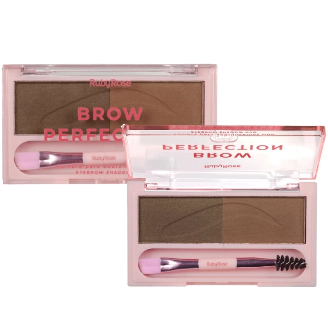 Sombra para Sobrancelhas Duo Brow Perfection Ruby Rose HB-E2501 Cor 07 e 08