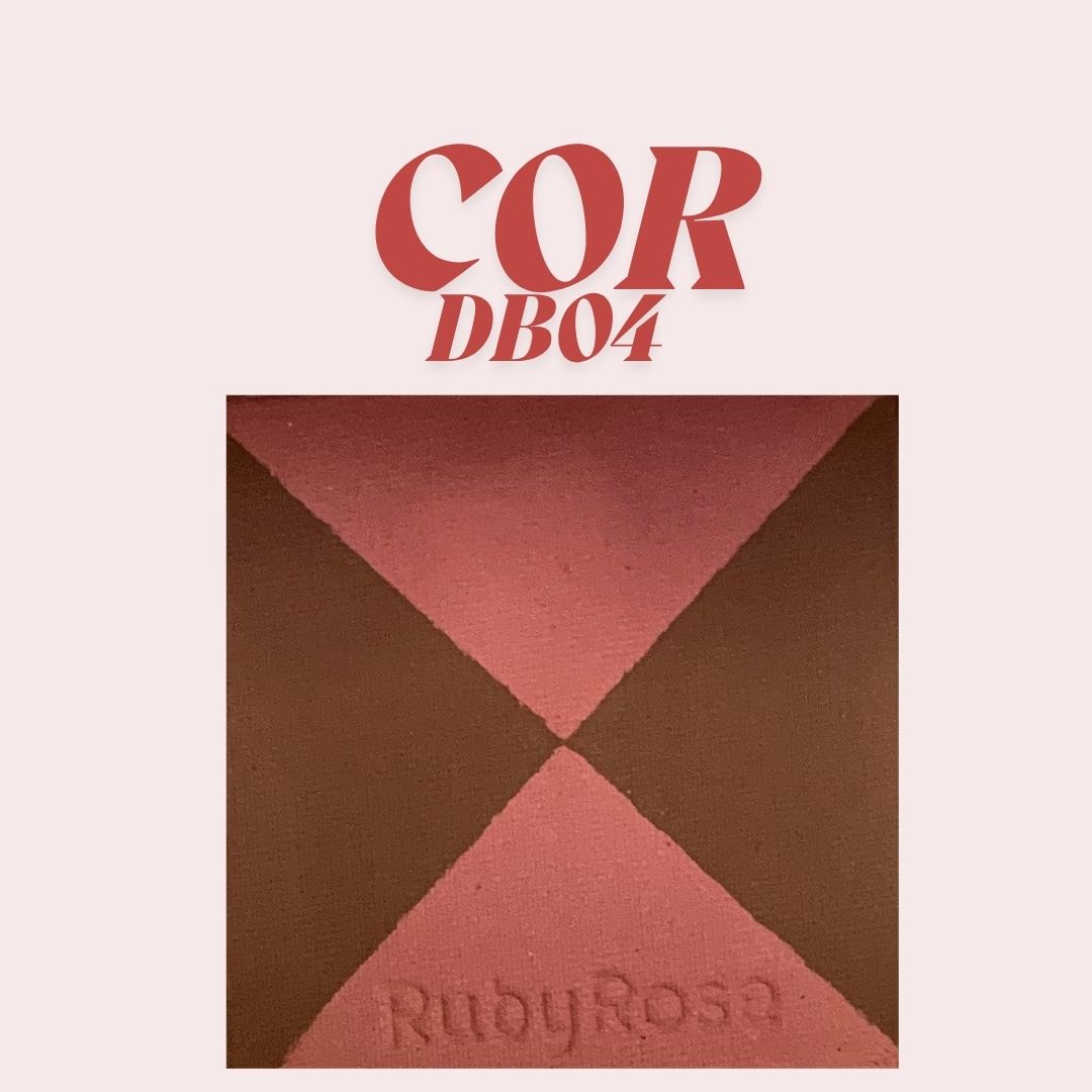Paleta de Blush Compacto Duo Ruby Rose HB-F585 Cor DB04