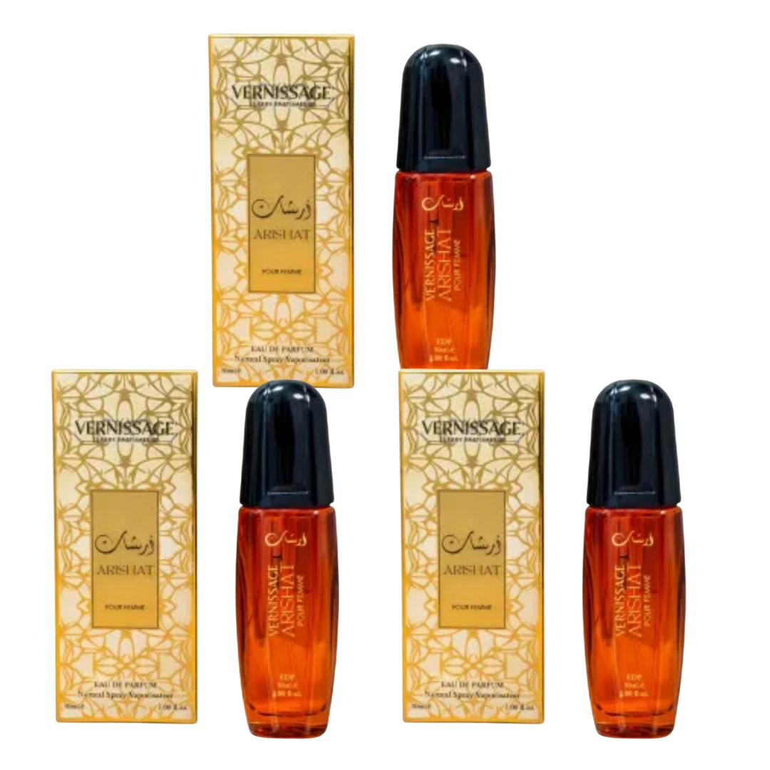PERFUME ARISHAT POUR FEMME 30ML VERNISSAGE - KIT C/ 03 UNID