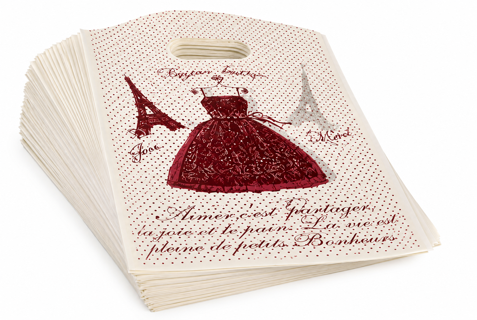 Sacola Estampada Paris Tam 20 x 15 - Pcte C/ 100 Unid