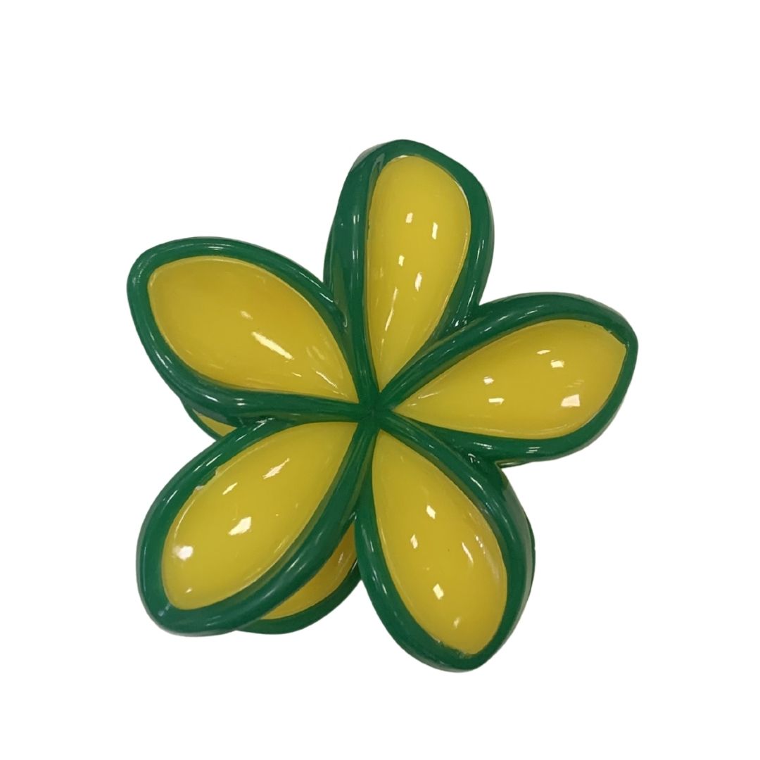 Presilha Para Cabelo Grande Verde e Amarelo Copa