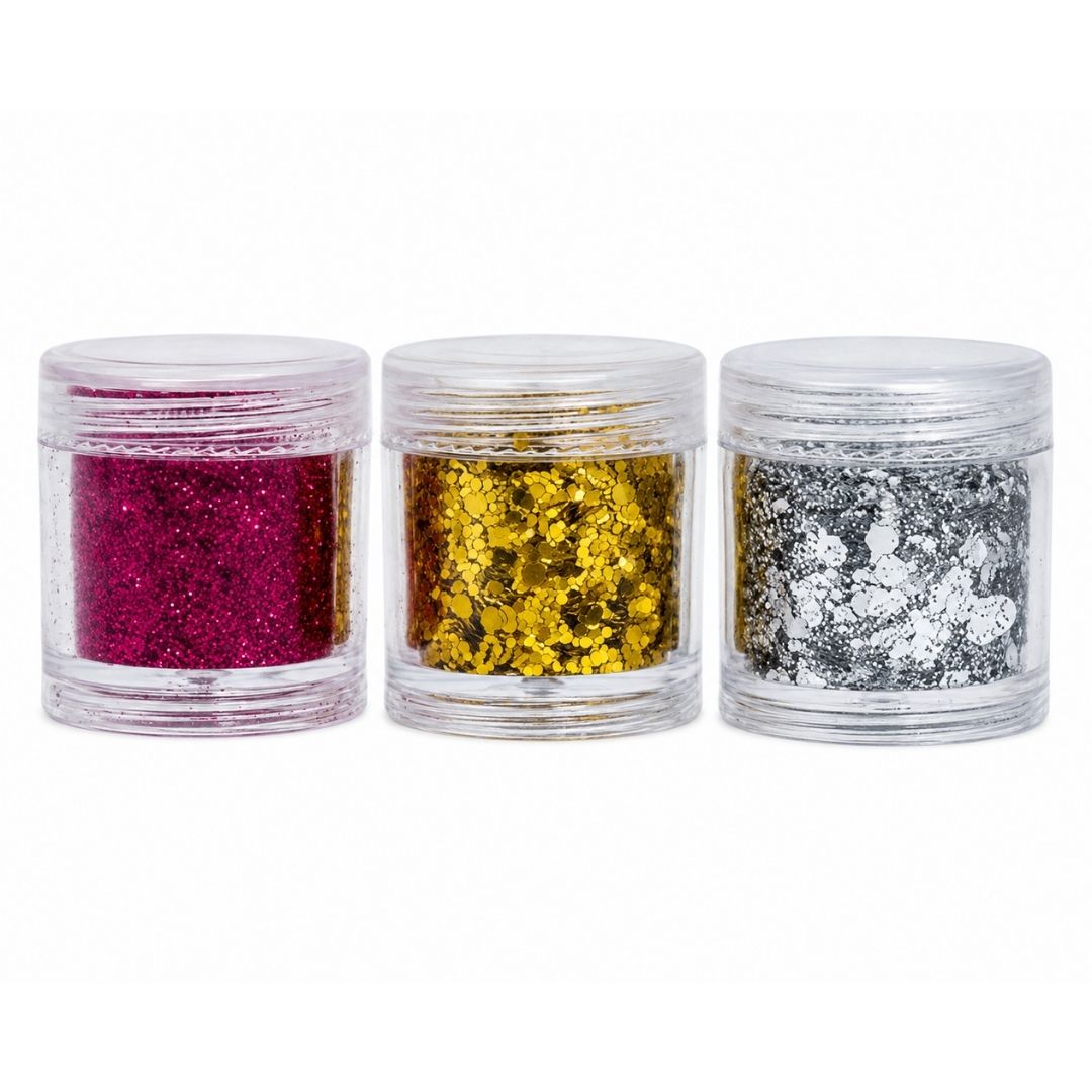 Kit com 03 Glitters para Decoração de Unha