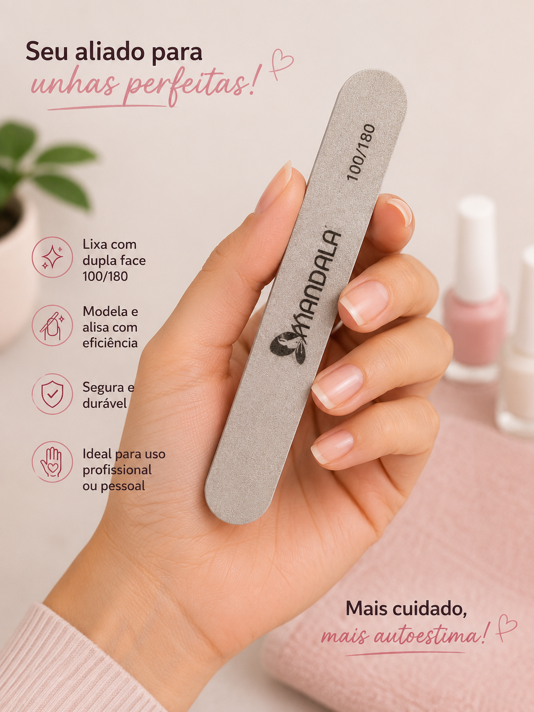 Mini Lixa para Unha 100/180 Mandala MM4124