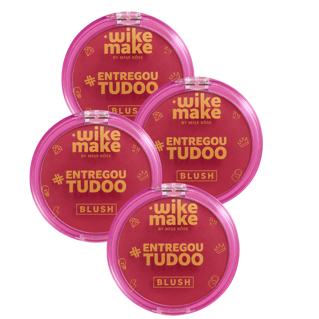 Blush Compacto Entregou Tudo Wike Make WM0029- Kit c/ 04unid