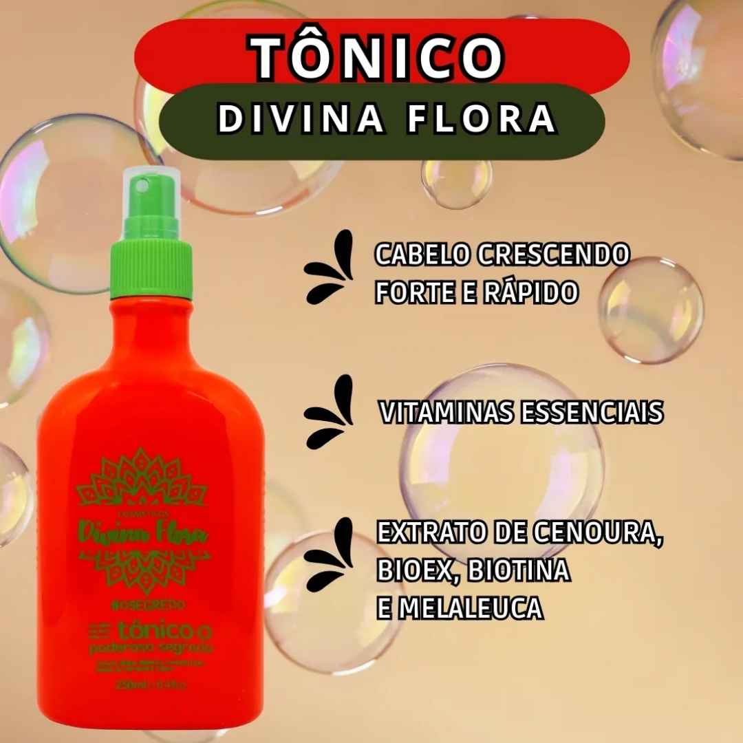 Tônico Poderoso Segredo Divina Flora 250ml - Kit c/ 03 unid