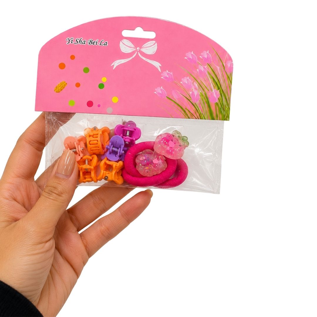 Kit Infantil de Presilhas com Elastico e Mini Piranha MQ60 Pcte c/ 10unid