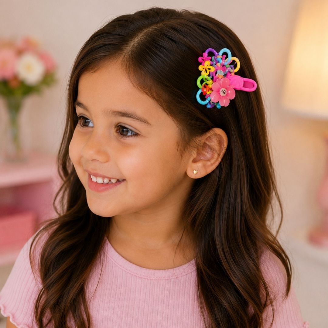 Kit Infantil de Presilhas com Elástico e Mini Piranha